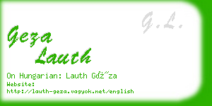 geza lauth business card